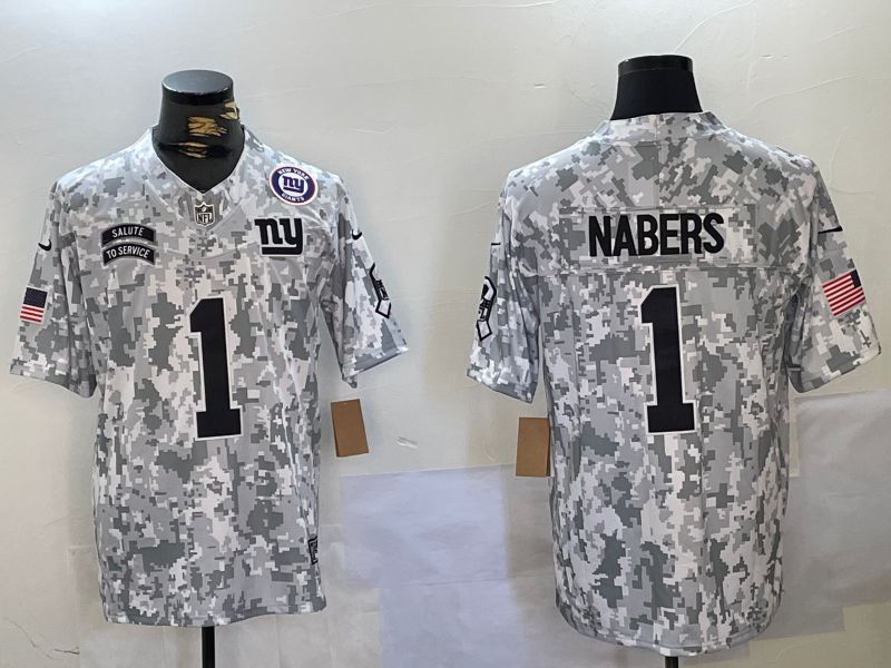 Men New York Giants #1 Nabers Nike Arctic Camo 2024 Salute to Service Limited NFL Jersey style 2->new york giants->NFL Jersey